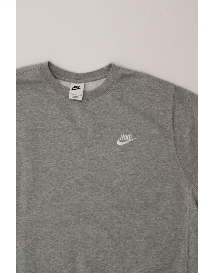 Мужской свитшот NIKE, большой серый хлопковый джемпер