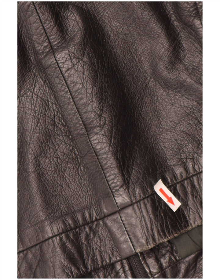 Винтажная мужская кожаная куртка IT 50, большая черная кожа