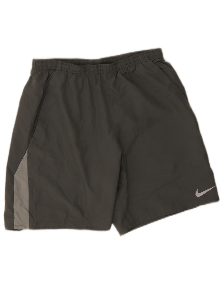 Мужские спортивные шорты Nike Dri Fit, маленькие серые, полиэстер с цветными блоками