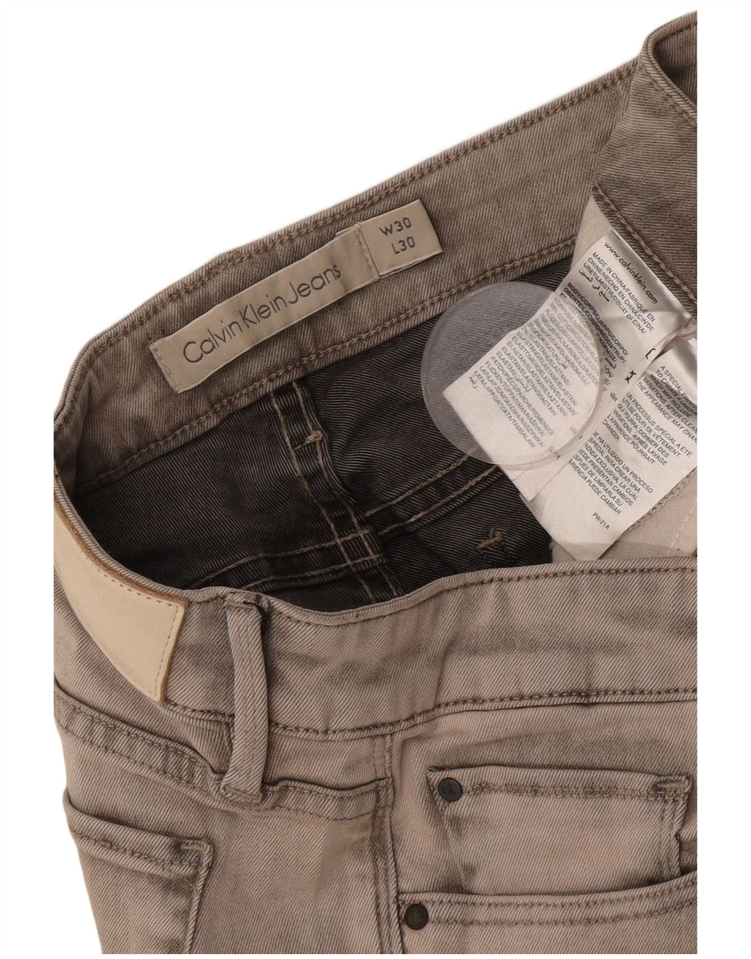 CALVIN KLEIN Женские узкие джинсы W30 L30 Серые хлопковые