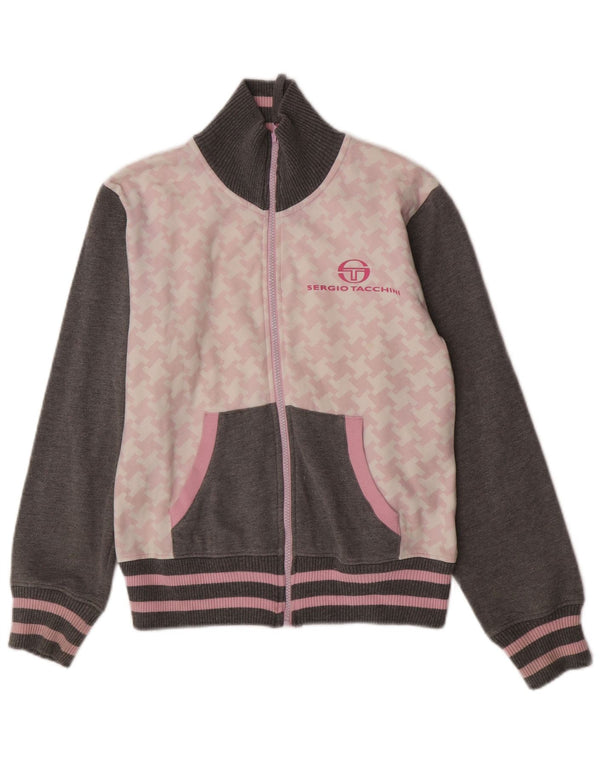 Женский спортивный костюм Sergio Tacchini, верхняя куртка UK 14, средний серый с узором «гусиные лапки»