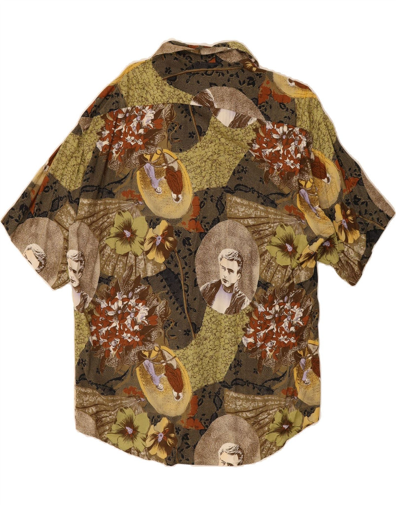 GEORGE HAUPT Mens Short Sleeve Shirt Size 40 Medium Multicoloured Floral Vintage George Haupt and Second-Hand George Haupt from Messina Hembry 