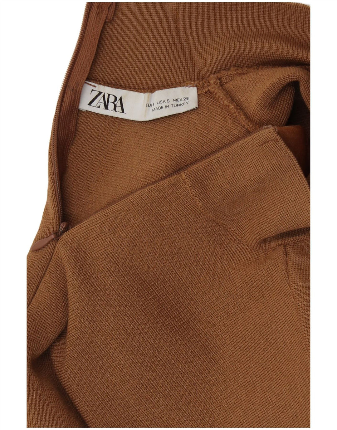 Женская укороченная блузка Zara UK 8, маленький коричневый вискоза