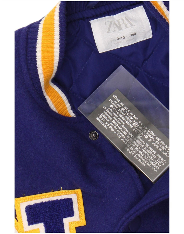 Университетская куртка ZARA для девочек New York Crocodiles с графическим рисунком, 9–10 лет, темно-синяя