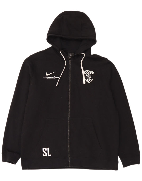 Мужской свитер с капюшоном на молнии с графическим рисунком Nike XL, черный, хлопок