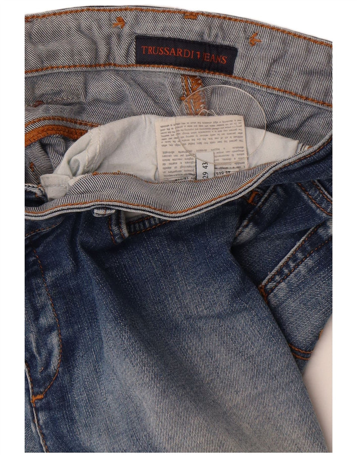 Женские потертые джинсы скинни Trussardi W29 L32 синие