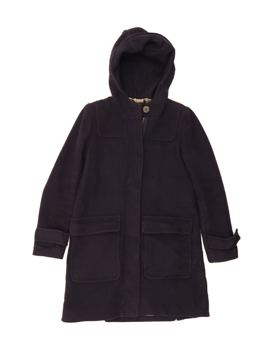 J. CREW Womens Hooded Overcoat US 2 XS Navy Blue Wool Vintage J. Crew and Second-Hand J. Crew from Messina Hembry 
