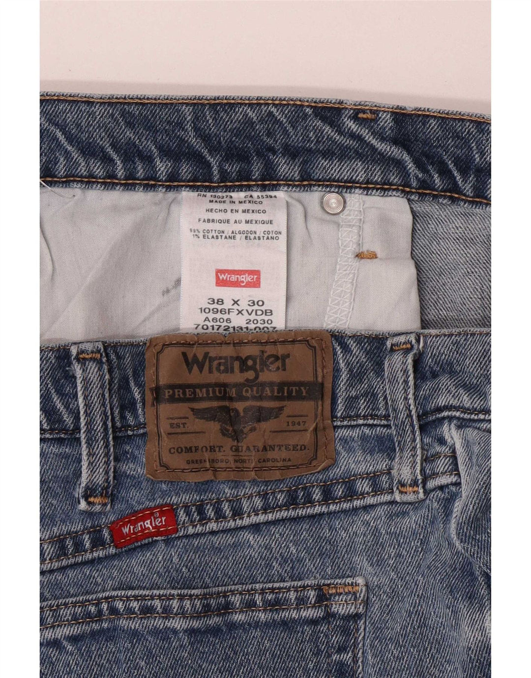 Мужские прямые джинсы Wrangler W38 L30 синие, хлопок