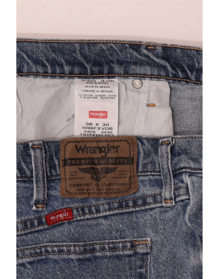 Мужские прямые джинсы Wrangler W38 L30 синие, хлопок