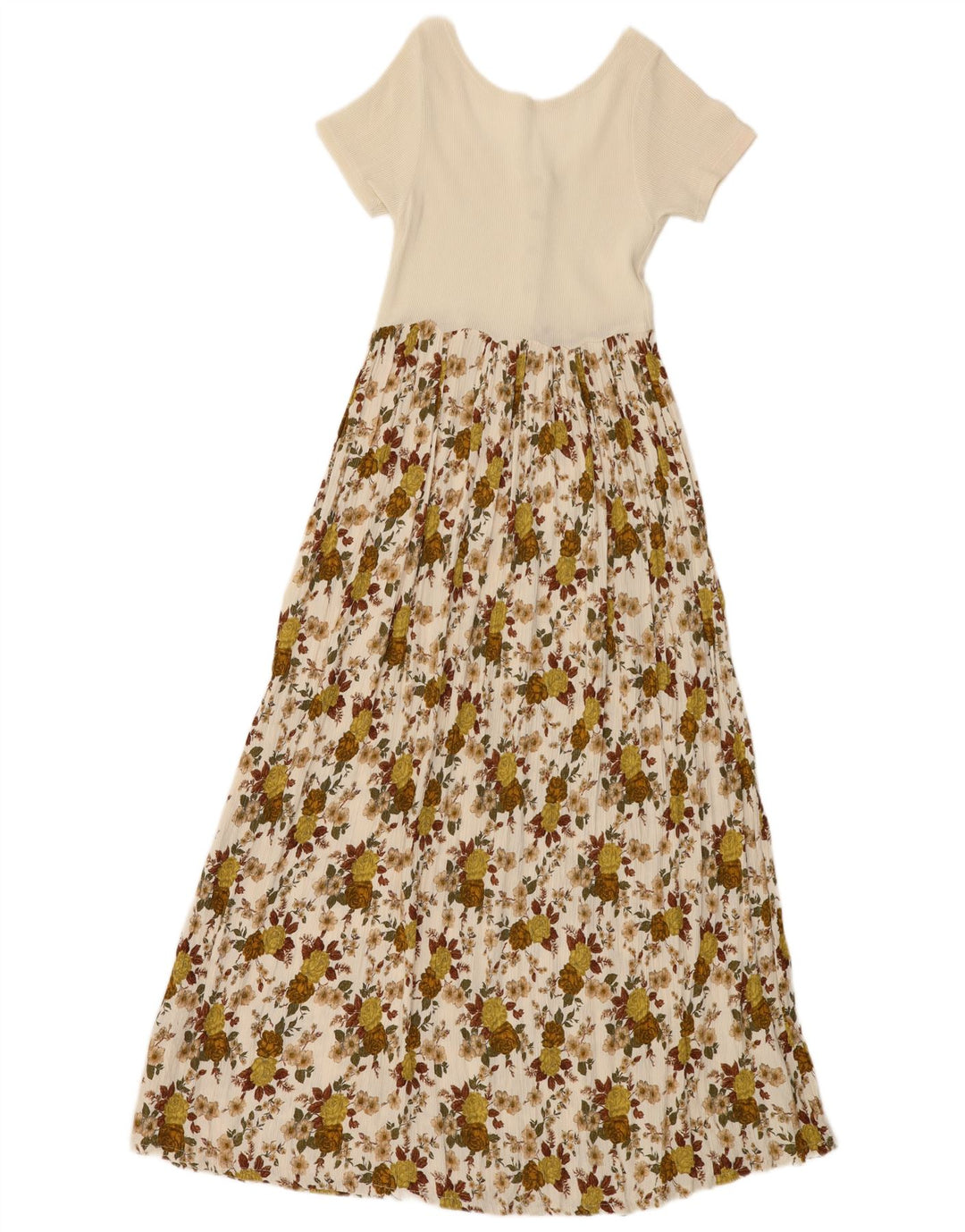 ВИНТАЖНОЕ женское платье макси UK 4 XS с белым цветочным принтом