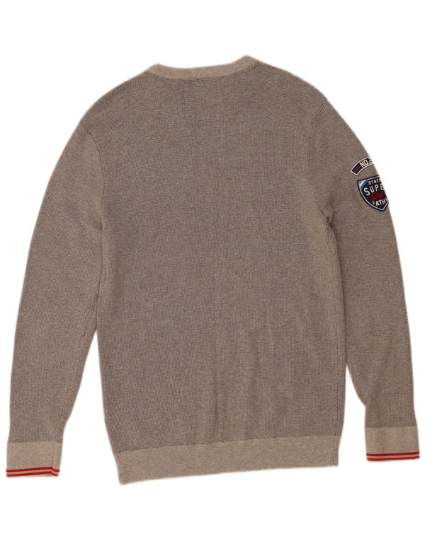 Женский свитшот с рисунком Superdry UK 18 XL, серый хлопок с крапинками