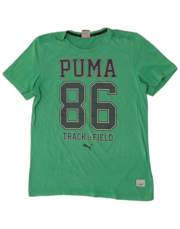 Мужская футболка с рисунком Puma, маленькая зеленая