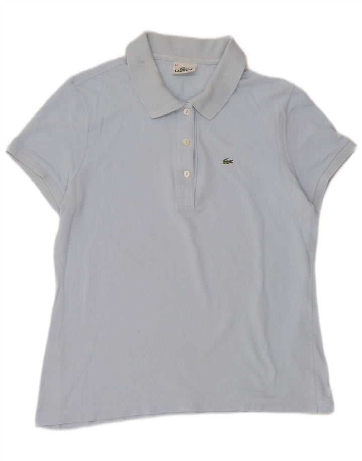 Женская рубашка-поло Lacoste, размер 44, большая синяя, хлопок