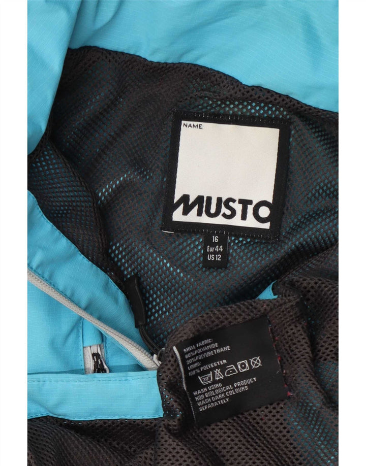 Женская дождевик Musto с капюшоном UK 16, большой синий полиамид