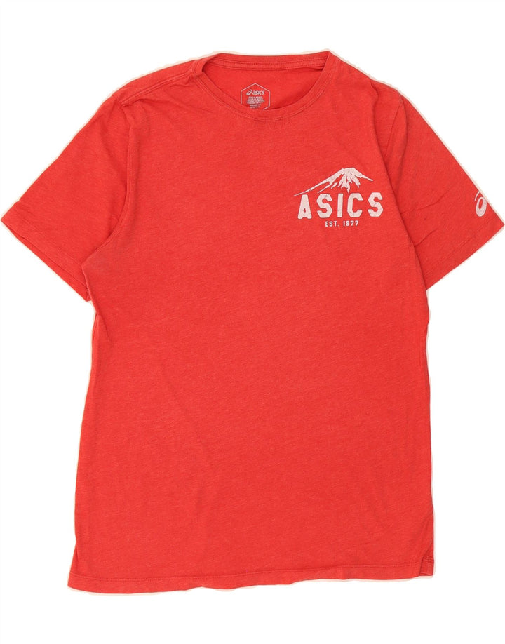 ASICS Mens Graphic T-Shirt Top Medium Red Cotton Vintage Asics and Second-Hand Asics from Messina Hembry 
