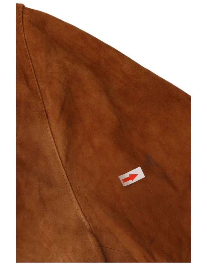 Мужской замшевый бомбер VINTAGE UK 36 маленький бежевый