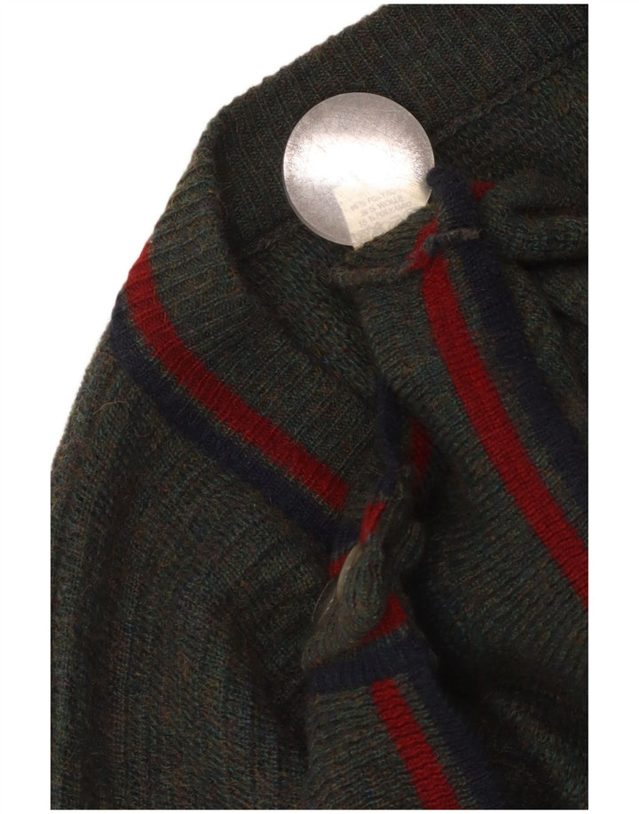 VINTAGE Мужской кардиган-свитер IT 54/56 XL Зеленый в крапинку Полиакрил