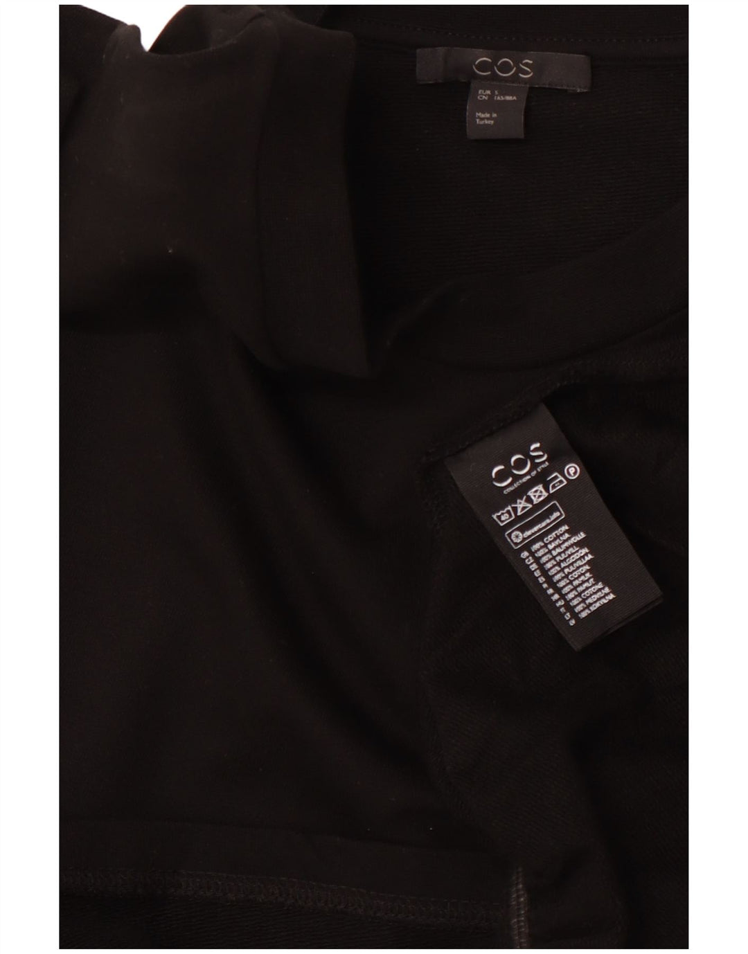 Женская блузка COS Top UK 10, маленькая, черный, хлопок