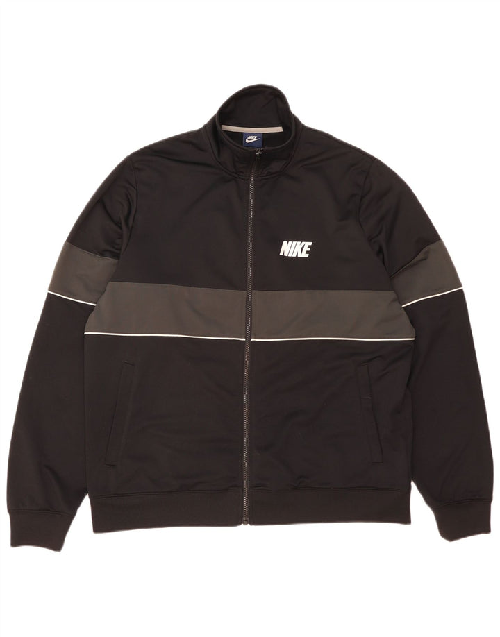 Мужская спортивная куртка Nike XL, черный полиэстер с цветными блоками