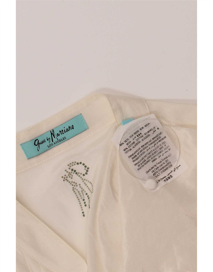 Guess By Marciano Женская блузка-рубашка с коротким рукавом IT 44 Medium Off White