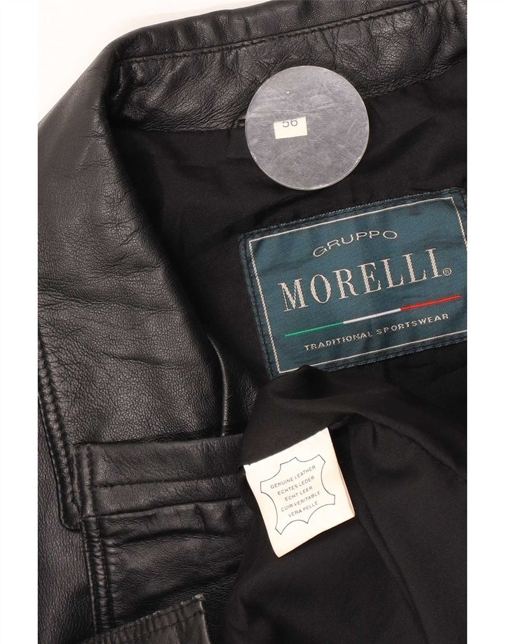 Morelli Мужское Кожаное Пальто IT 56 3XL Черный