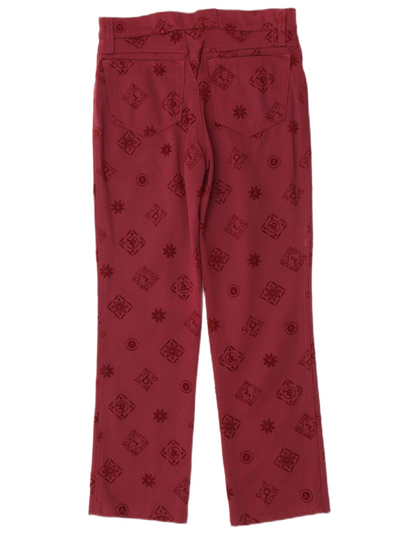 Женские повседневные брюки Roccobarocco IT 42 Medium W28 L27 Бордовый с цветочным принтом