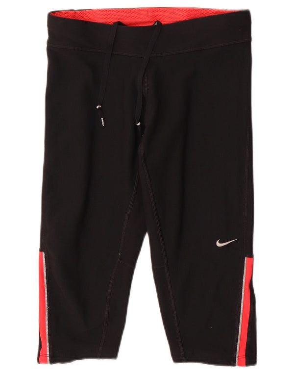 Женские леггинсы-капри Nike Dri Fit UK 6 XS, черный полиэстер