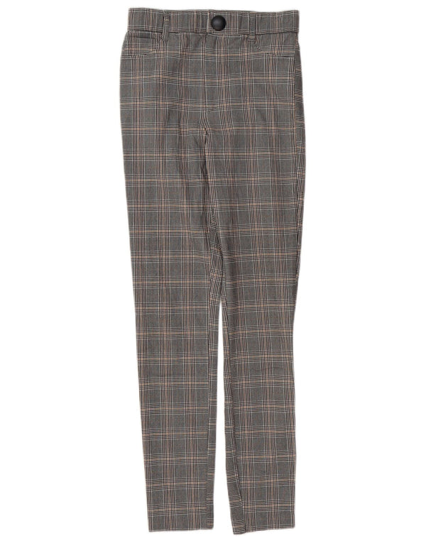 Женские повседневные узкие брюки ZARA, маленькие W26 L28, серые, вискоза с узором «гусиные лапки»