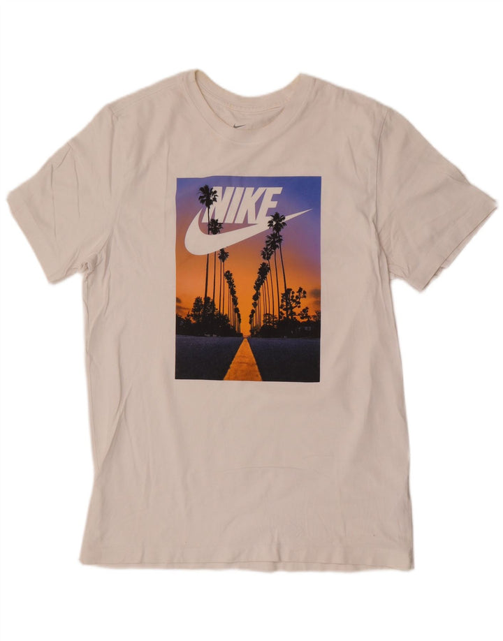 Мужская футболка с рисунком Nike, средний размер, белый хлопок