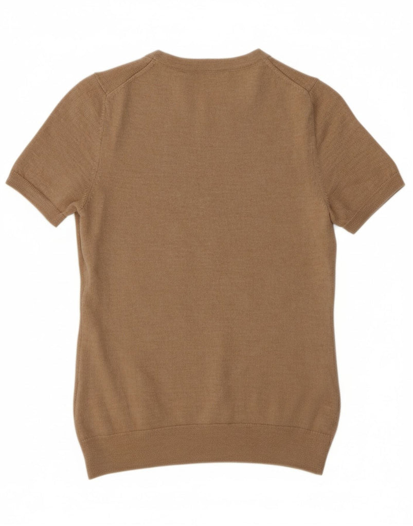 BROOKS BROTHERS Womens 346 Crop Boat Neck Jumper Sweater UK 8 Small Beige Vintage Brooks Brothers and Second-Hand Brooks Brothers from Messina Hembry 