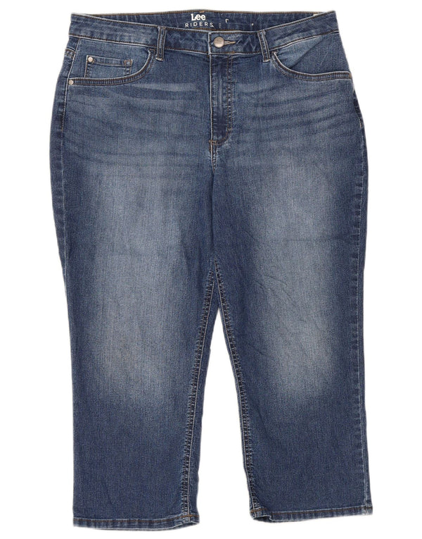 Женские капри LEE Riders с высокой талией, размер США 14, XL, W34, L20, синий хлопок