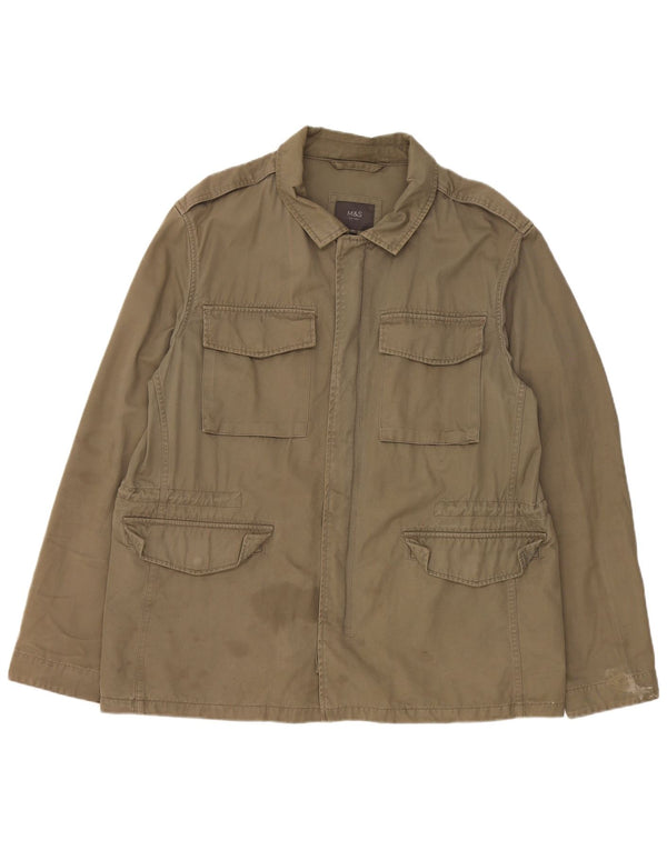 Женская куртка Marks & Spencer UK 44 2XL, хлопок цвета хаки
