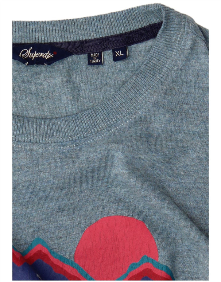 Мужская футболка с рисунком Superdry Top XL, синяя