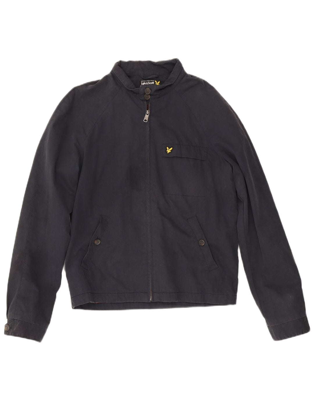Мужской бомбер Lyle & Scott UK 38, средний темно-синий, хлопок