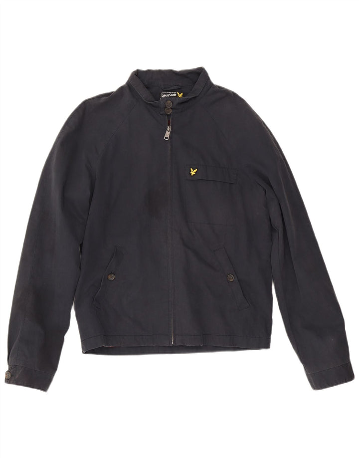 Мужской бомбер Lyle & Scott UK 38, средний темно-синий, хлопок