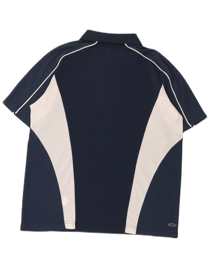 Мужская рубашка-поло Ellesse среднего размера, темно-синяя, цветной блок