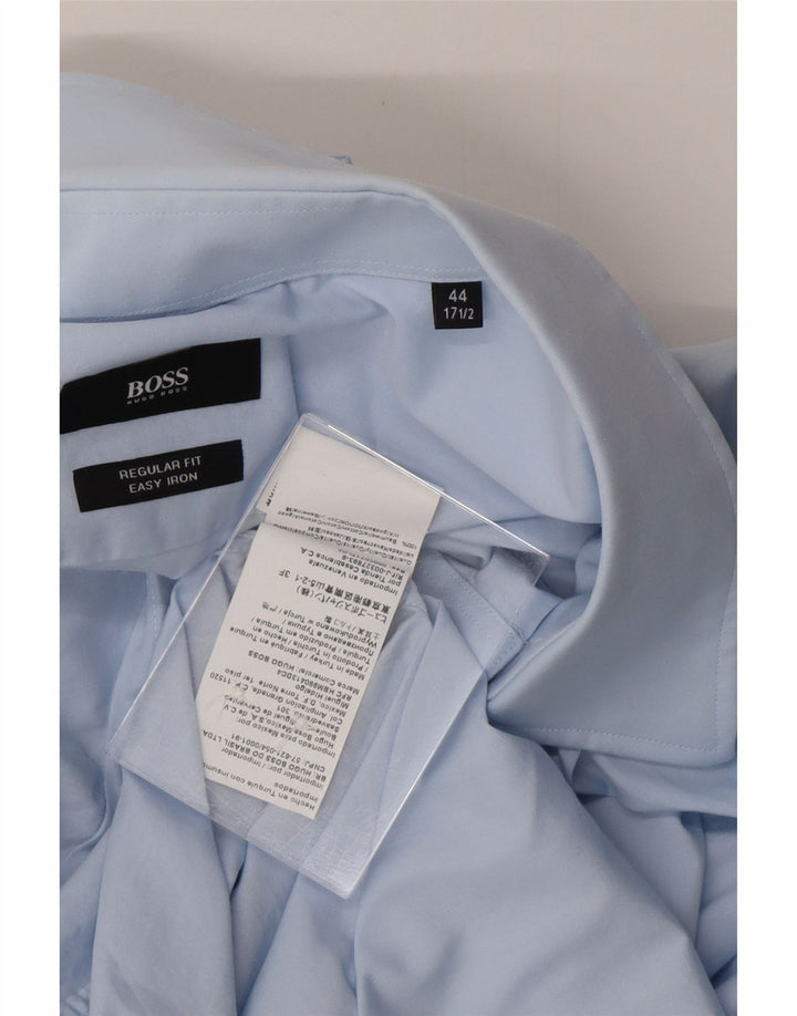Мужская рубашка обычного кроя HUGO BOSS, размер 44, 17, 1/2 XL, синяя, хлопок