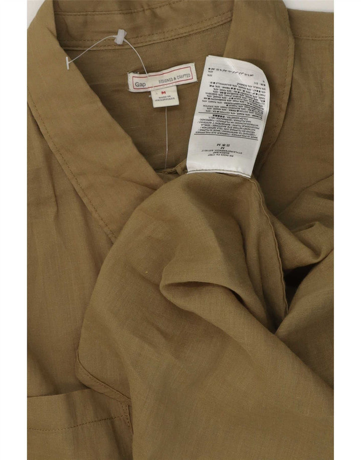 Женская удлиненная рубашка Gap UK 14, средний хаки Ramie