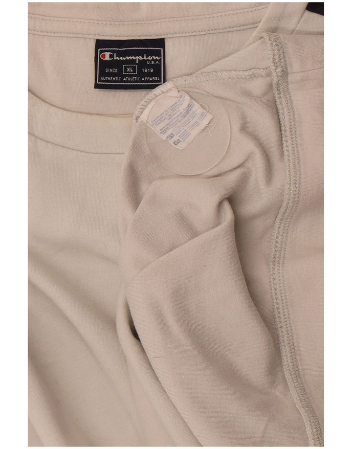 Мужской свитшот Champion Jumper XL, белый хлопок с цветными блоками