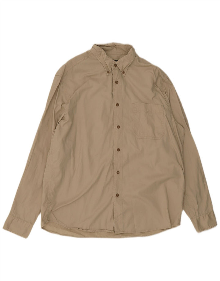 Мужская рубашка Eddie Bauer, большая бежевая, хлопок