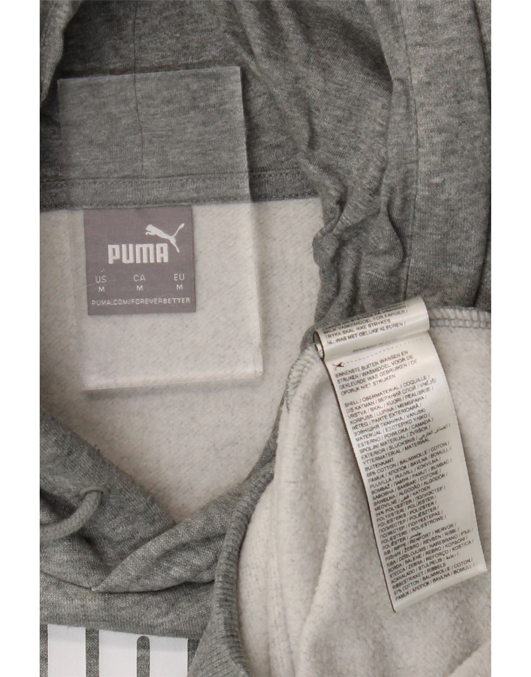 Мужской джемпер с капюшоном Puma с рисунком, средний серый хлопок с крапинками