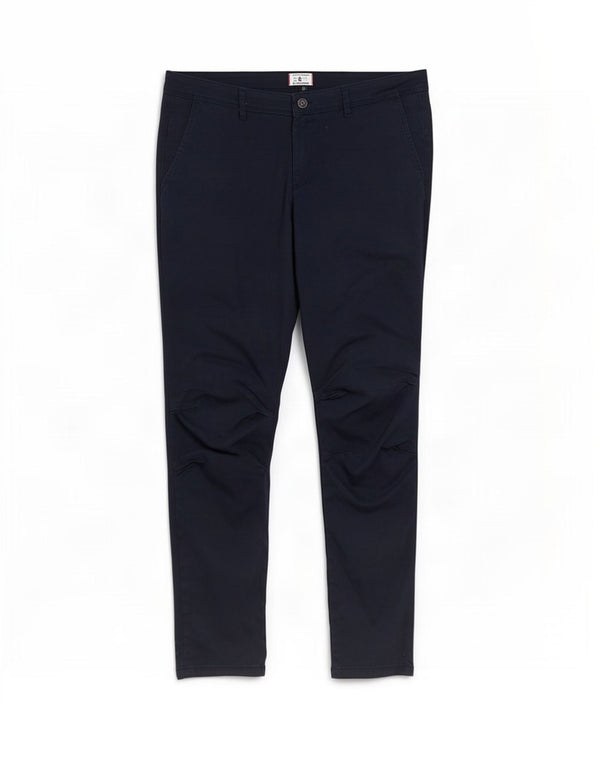 Jack & Jones Mens Straight Chino Trousers W36 L34 Navy Blue Cotton