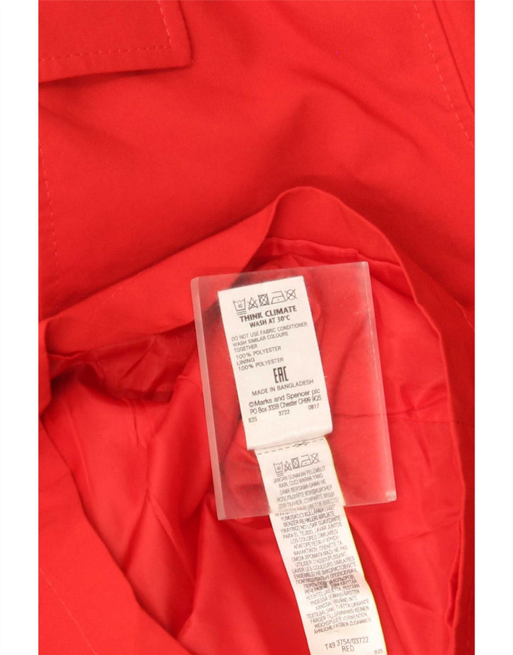 Женский короткий тренч Marks & Spencer UK 22 3XL красный полиэстер