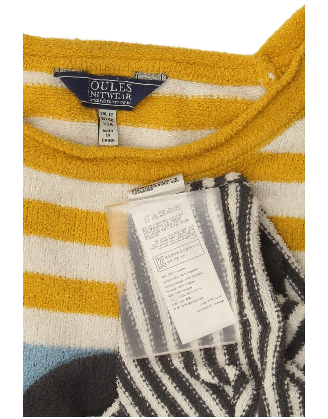 Женский джемпер с вырезом «лодочкой» Joules UK 12, средний, в разноцветную полоску