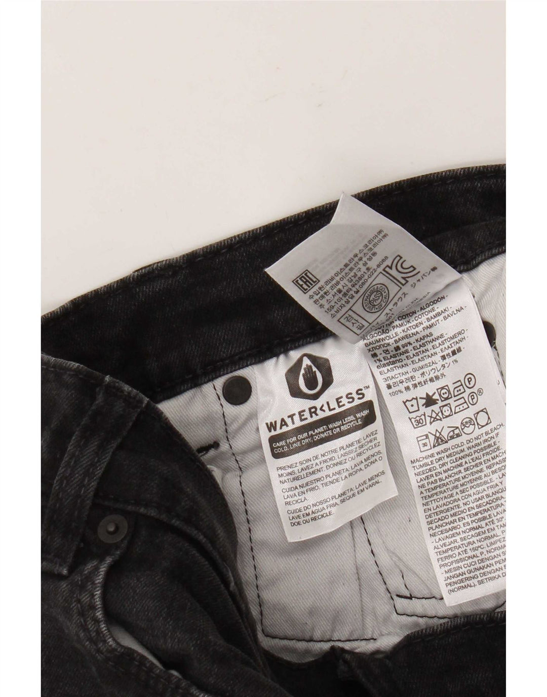 Мужские узкие джинсы Levi's W30 L29, черный хлопок