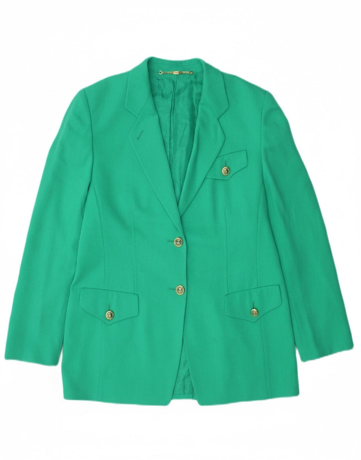 BASLER Womens 2 Button Blazer Jacket IT 42 Medium Green Polyester