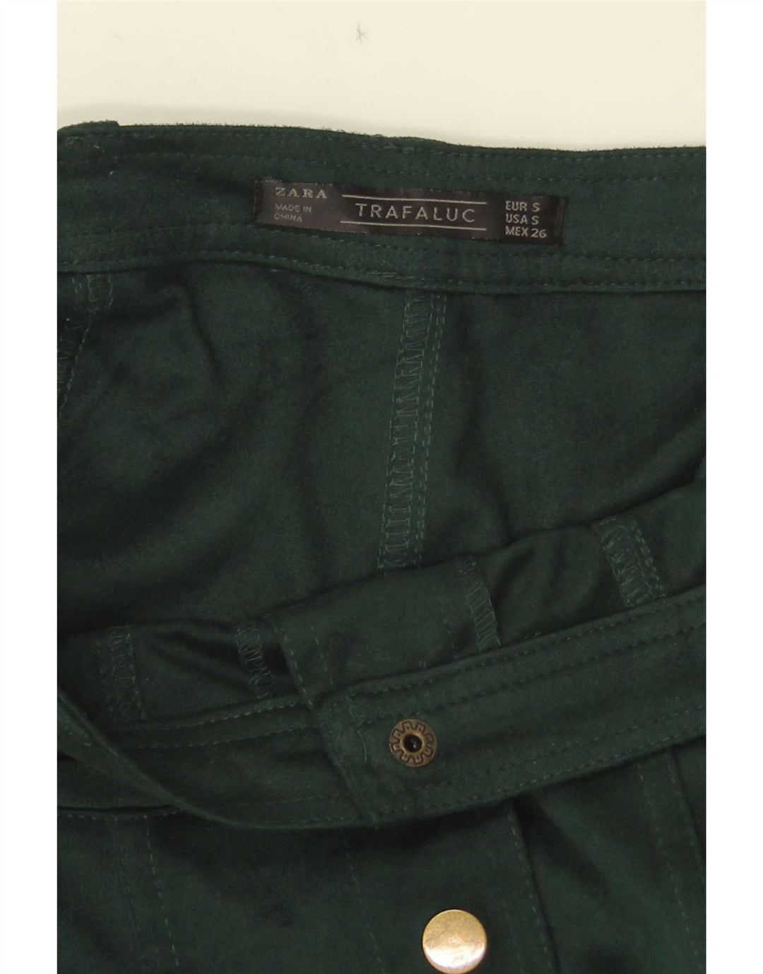 Женская мини-юбка Zara Trafaluc, маленькая W26, зеленая