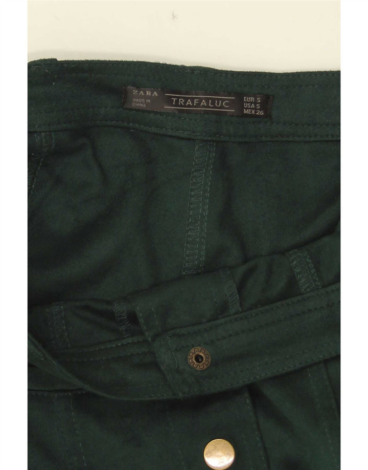 Женская мини-юбка Zara Trafaluc, маленькая W26, зеленая