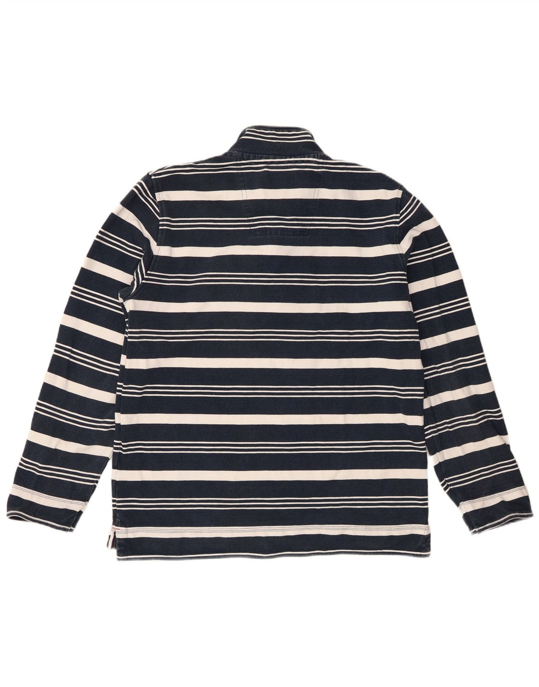 Crew Clothing Мужской свитшот с воротником на молнии, джемпер среднего размера, темно-синий в полоску