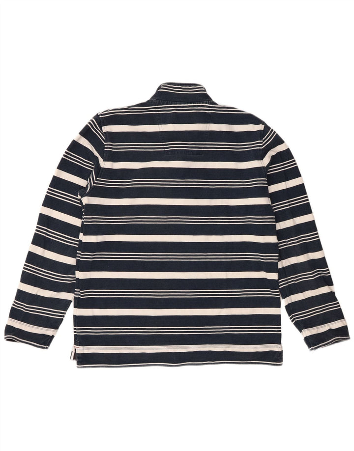 Crew Clothing Мужской свитшот с воротником на молнии, джемпер среднего размера, темно-синий в полоску